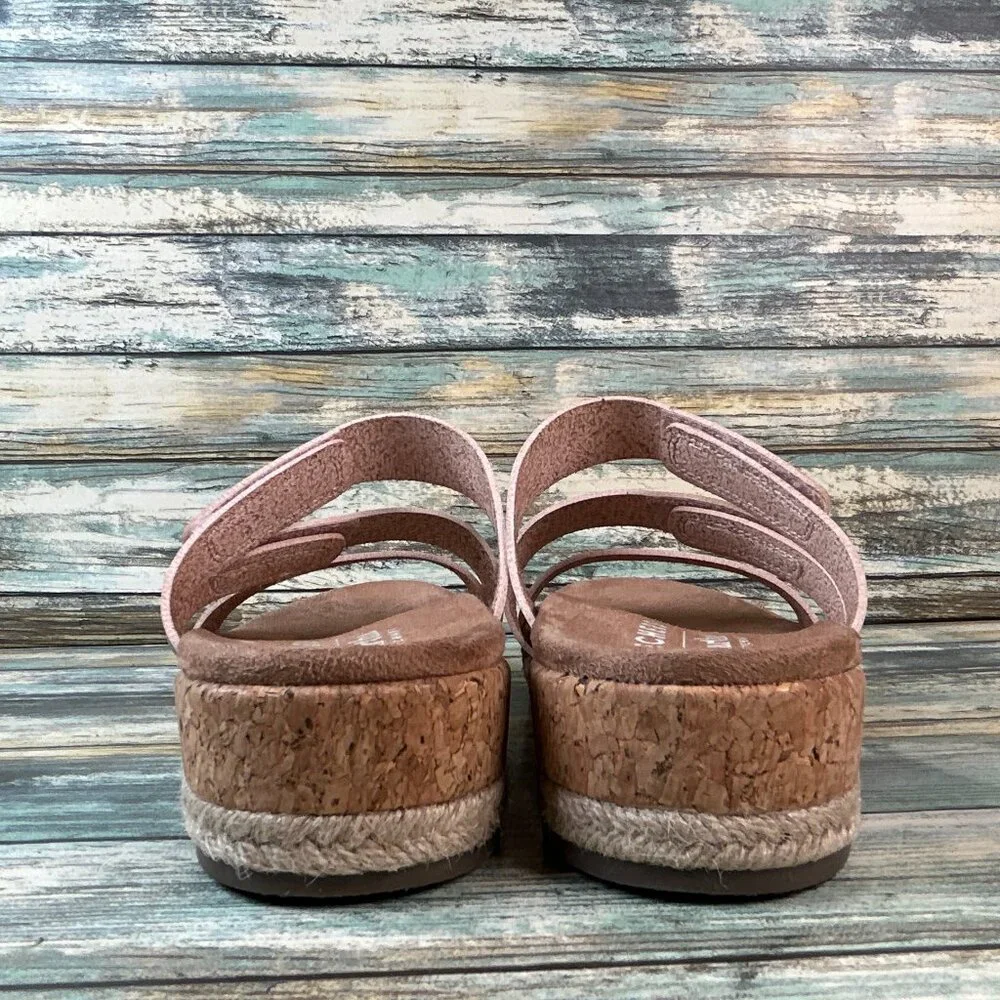 Skechers Martha Stewart Slide Sandal Size 6.5 Rose Gold Wedge Adjustable Comfort